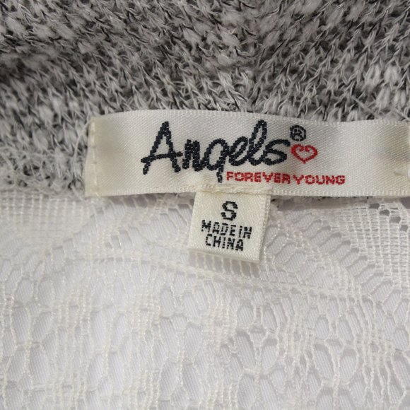 Angels Forever Young Sleeveless Cowl Neck Gray White Top ~S~ - Picture 8 of 10